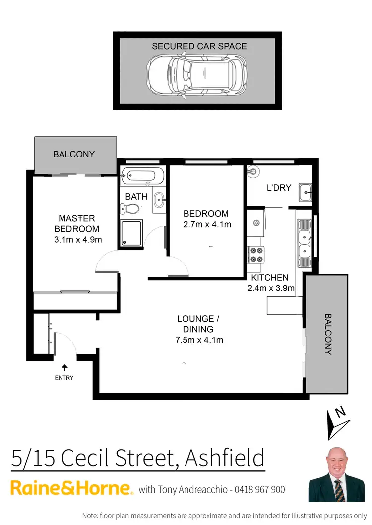 Floorplan of Homely unit listing, 5/15 Cecil Street, Ashfield NSW 2131