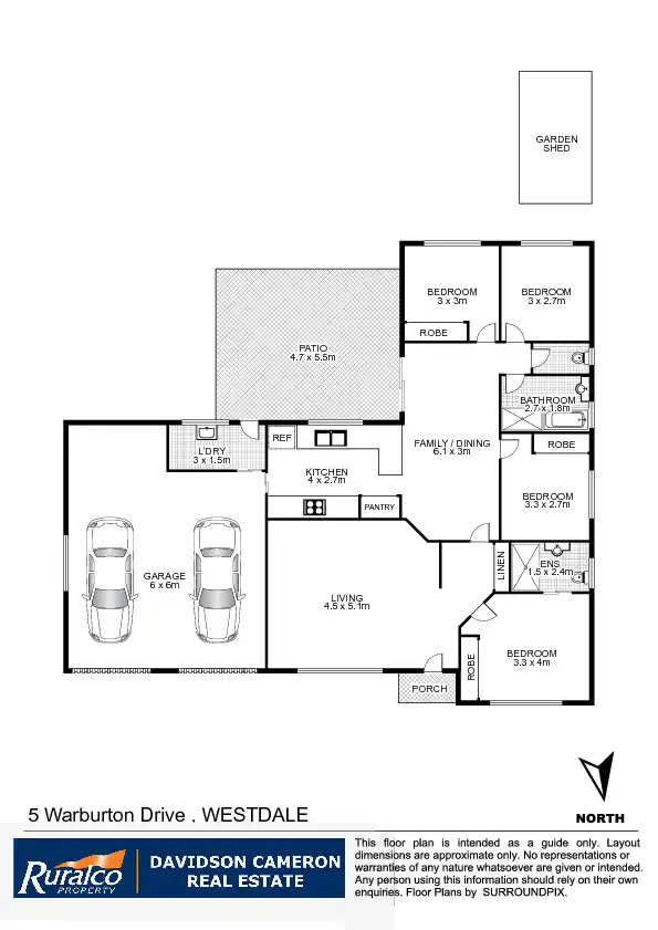 Floorplan of Homely house listing, 5 Warburton Drive, Tamworth NSW 2340