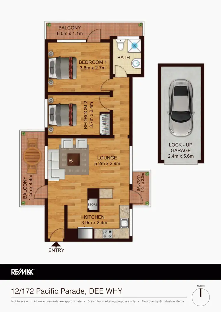 Floorplan of Homely unit listing, 12/172 Pacific Pde, Dee Why NSW 2099