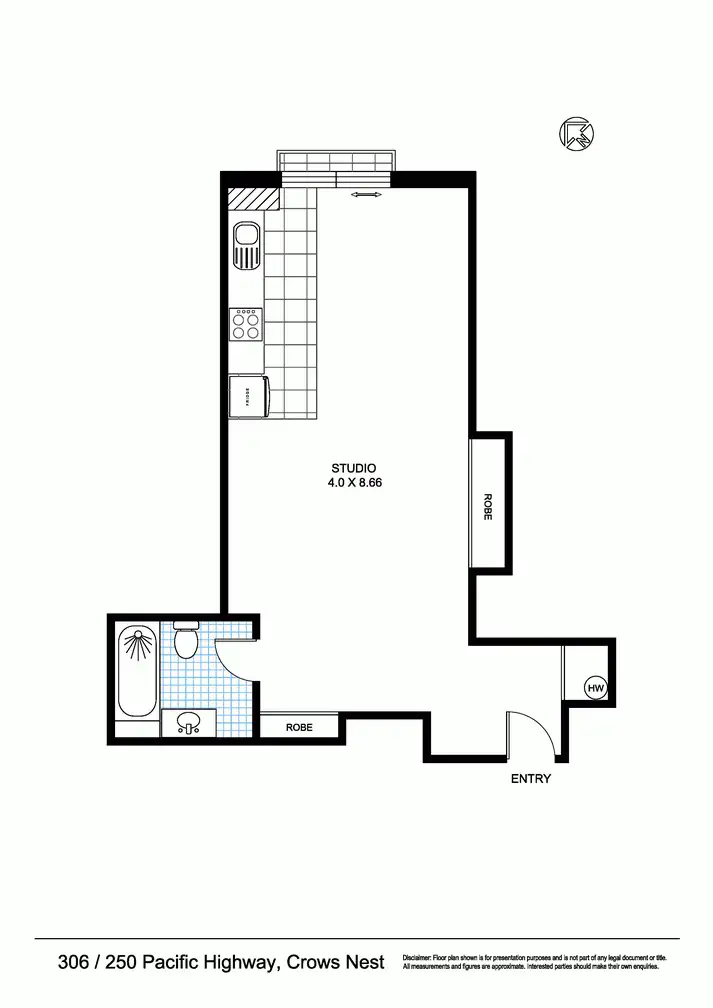 Floorplan of Homely apartment listing, 306/250 Pacific Highway, Crows Nest NSW 2065