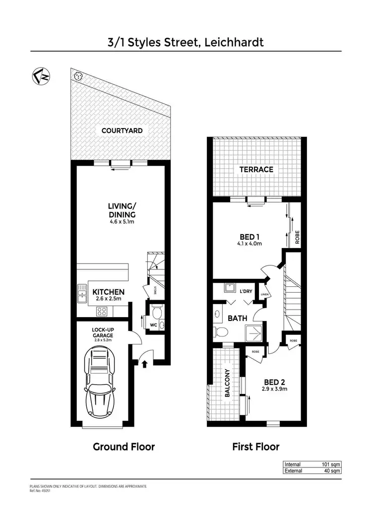 Floorplan of Homely townhouse listing, 3/1 Styles Street, Leichhardt NSW 2040