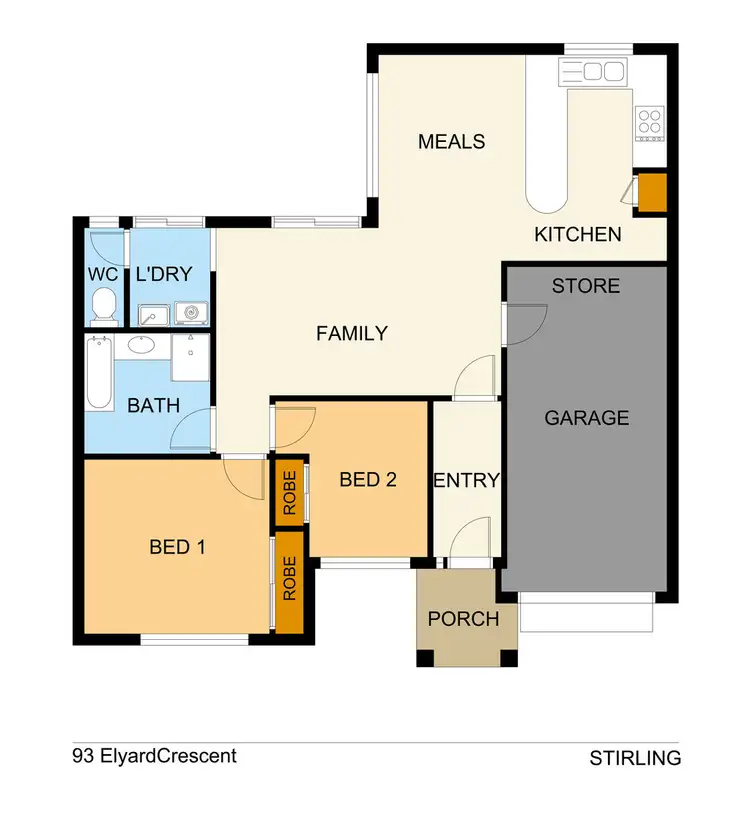 Floorplan of Homely villa listing, 93 Elyard Crescent, Stirling WA 6021