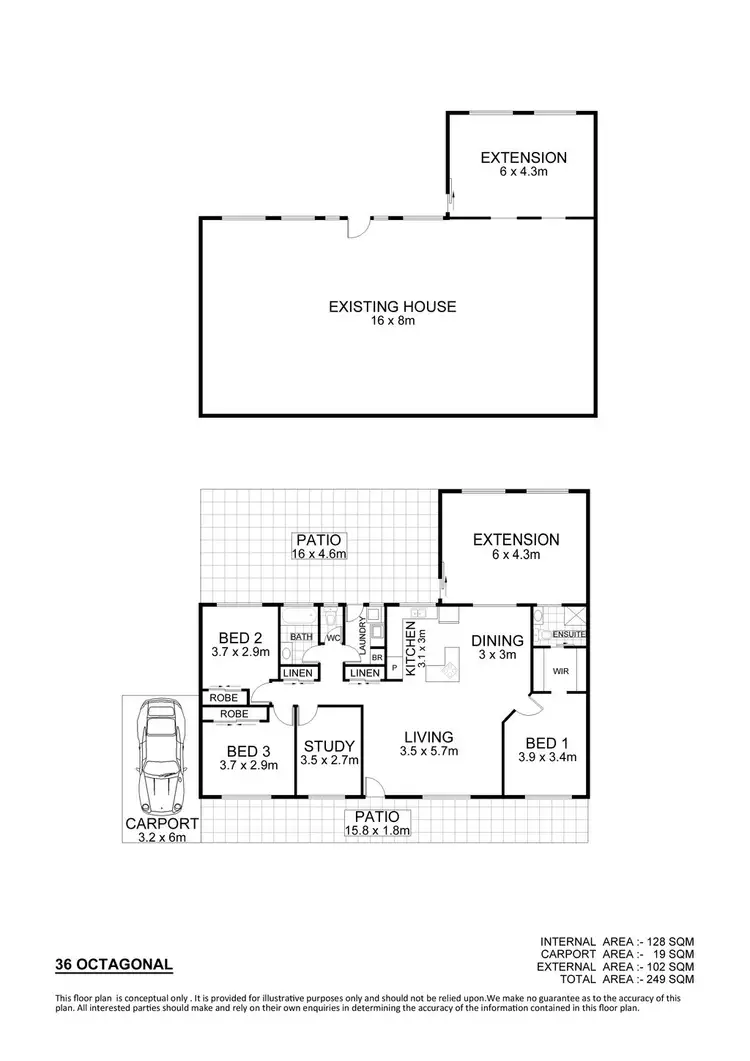 Floorplan of Homely house listing, 36 Octagonal Crescent, Kelso QLD 4815