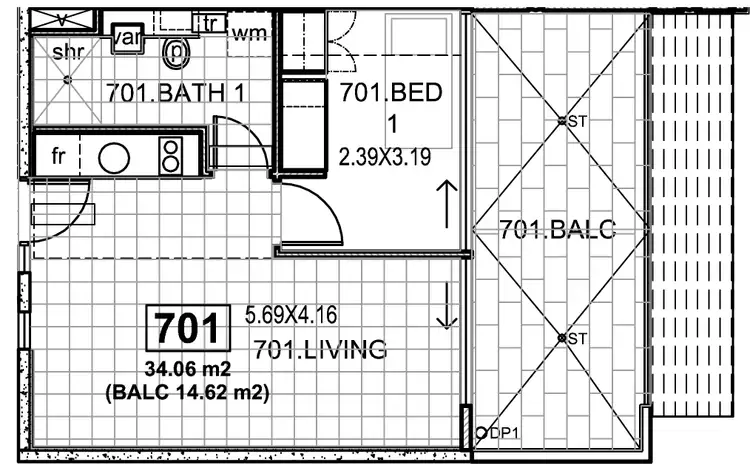 Floorplan of Homely apartment listing, 701/235-237 Pirie Street, Adelaide SA 5000
