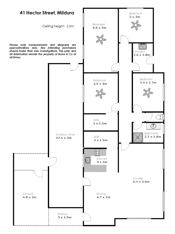 Floorplan of Homely house listing, 41 Hector Street, Mildura VIC 3500