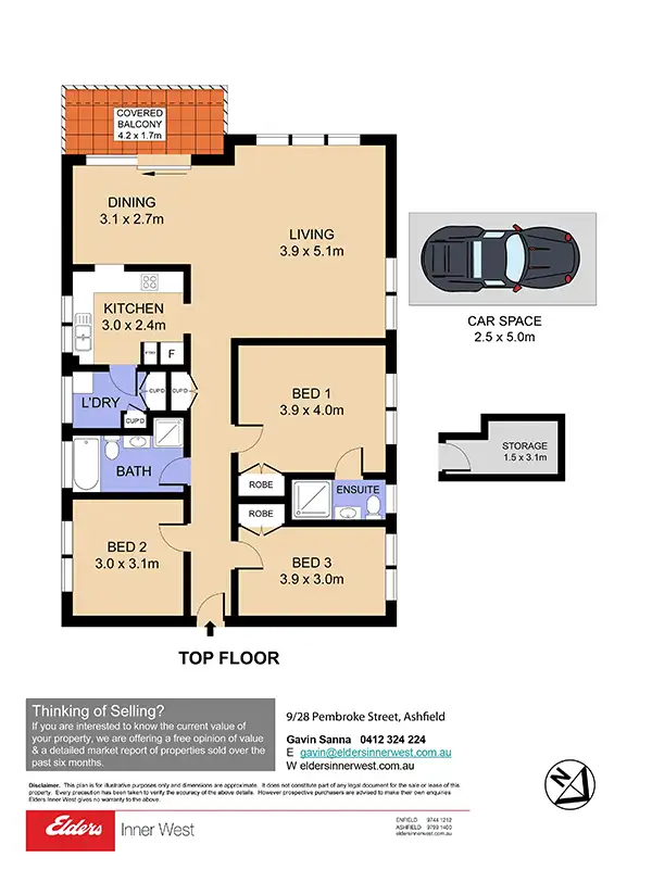 Floorplan of Homely unit listing, 9/28 Pembroke St, Ashfield NSW 2131