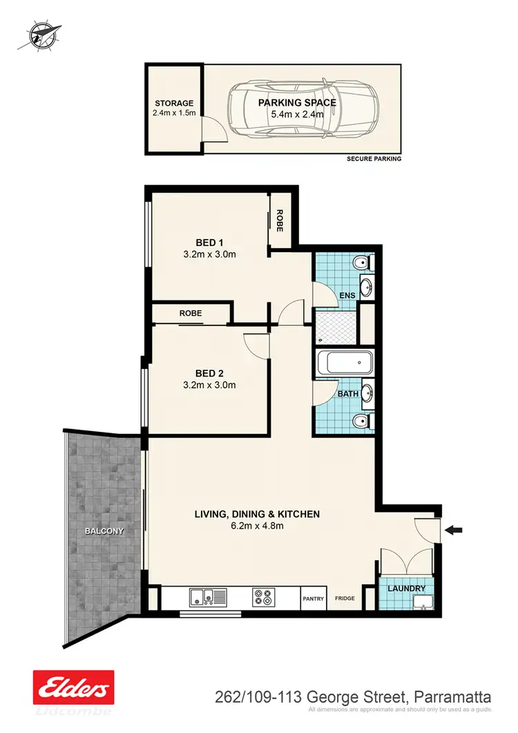 Floorplan of Homely apartment listing, 262/109-113 George Street, Parramatta NSW 2150