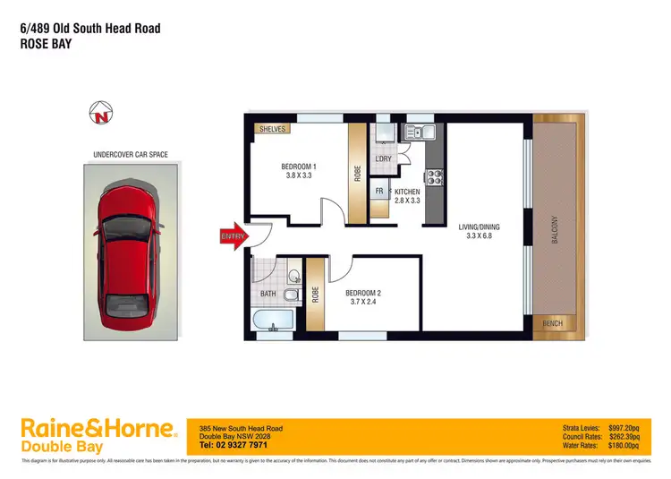 Floorplan of Homely apartment listing, 6/489 Old South Head Road, Rose Bay NSW 2029