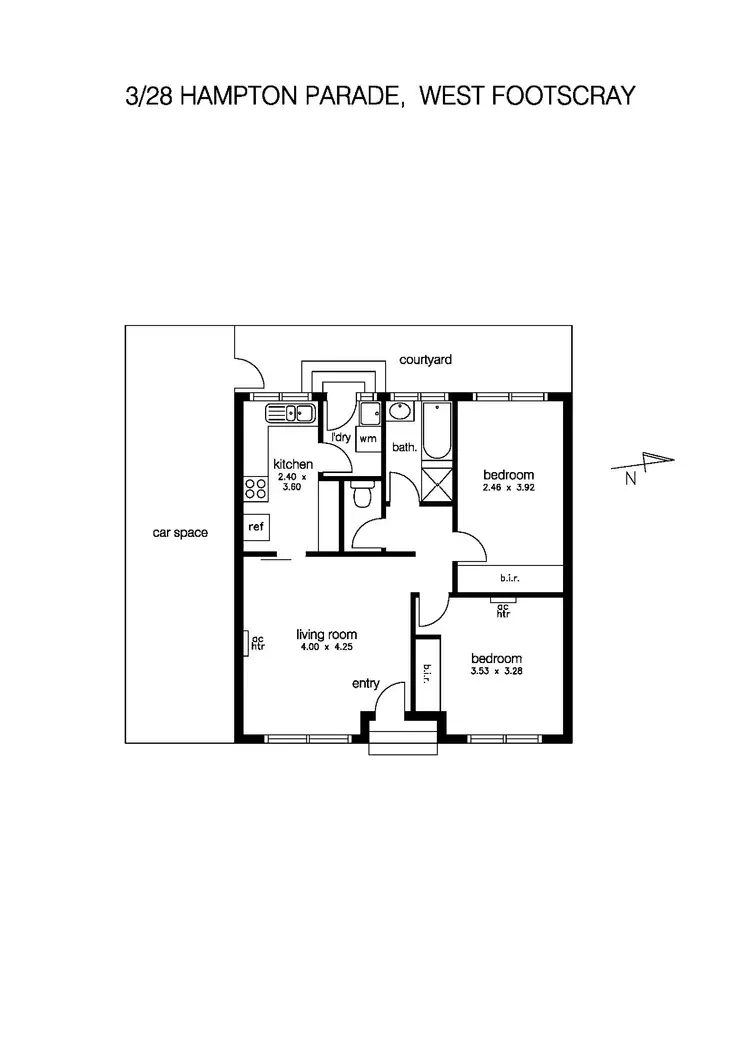 Floorplan of Homely villa listing, 3/28 Hampton Parade, West Footscray VIC 3012