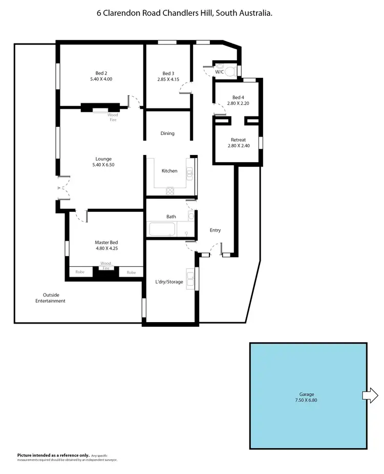 Floorplan of Homely house listing, 6 Clarendon Road, Chandlers Hill SA 5159