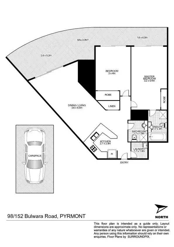 Floorplan of Homely apartment listing, 98/152-164 Bulwara Road, Pyrmont NSW 2009