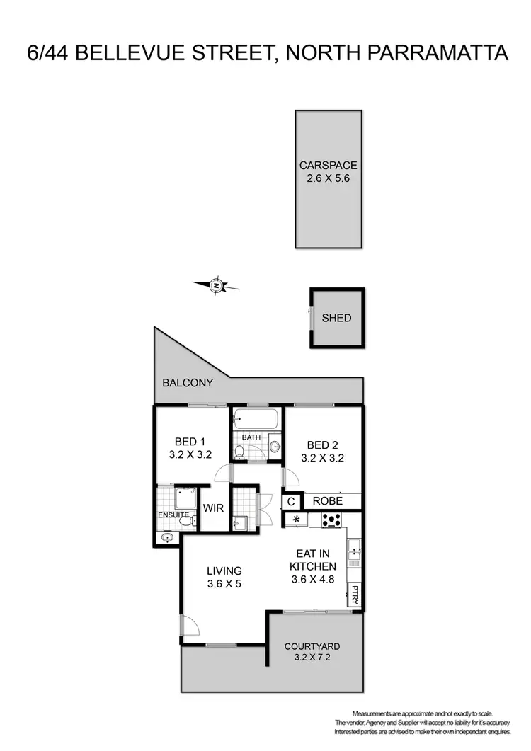 Floorplan of Homely unit listing, 6/44 Bellevue Street, North Parramatta NSW 2151