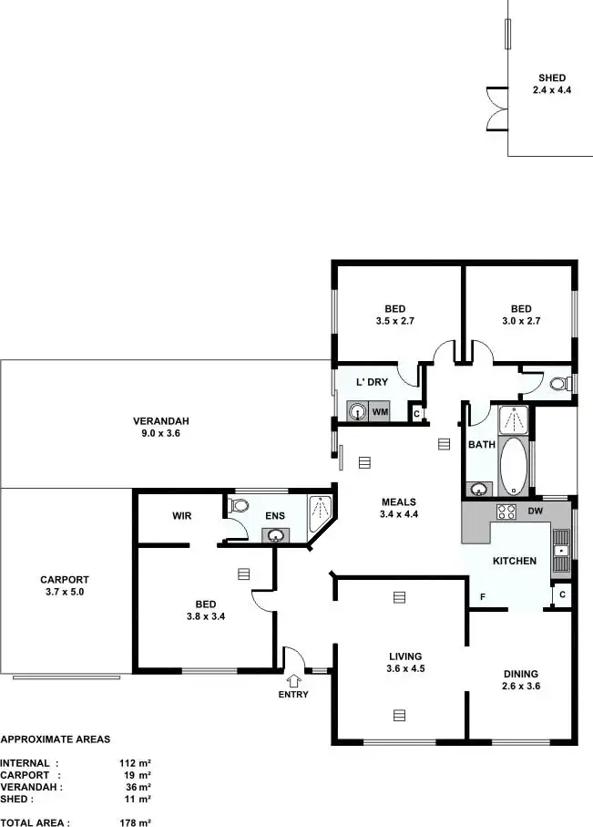 Floorplan of Homely house listing, 7 Baldock Street, Evanston Park SA 5116