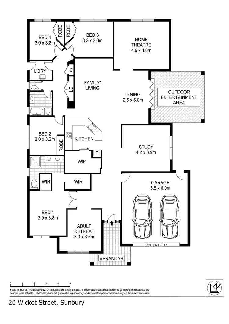 Floorplan of Homely house listing, 20 Wicket Street, Sunbury VIC 3429