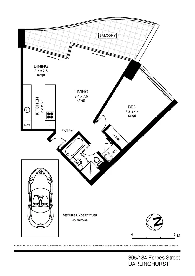 Floorplan of Homely apartment listing, 305/184 Forbes Street, Darlinghurst NSW 2010
