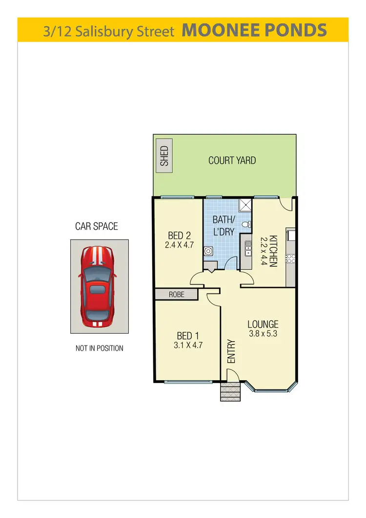 Floorplan of Homely unit listing, 3/12 Salisbury Street, Moonee Ponds VIC 3039