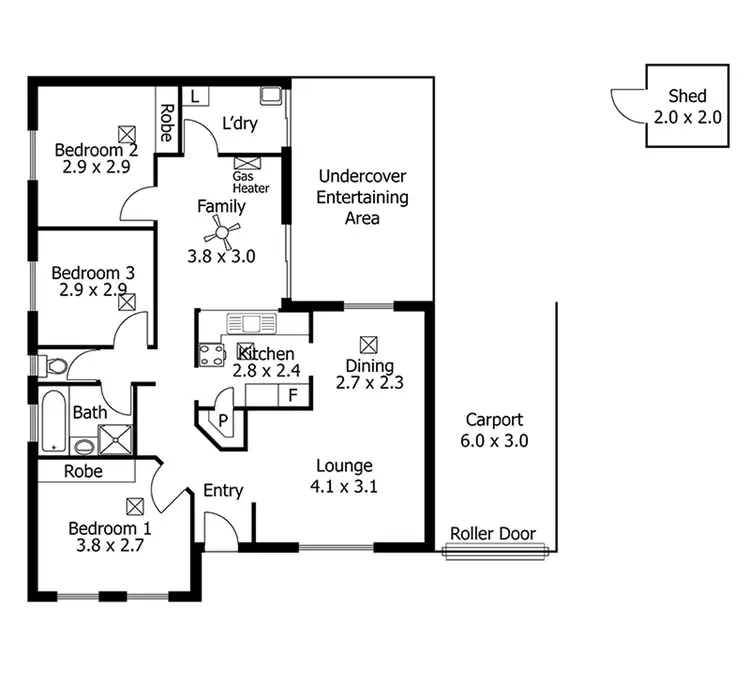 Floorplan of Homely house listing, 1 Oakhill Crescent, Morphett Vale SA 5162