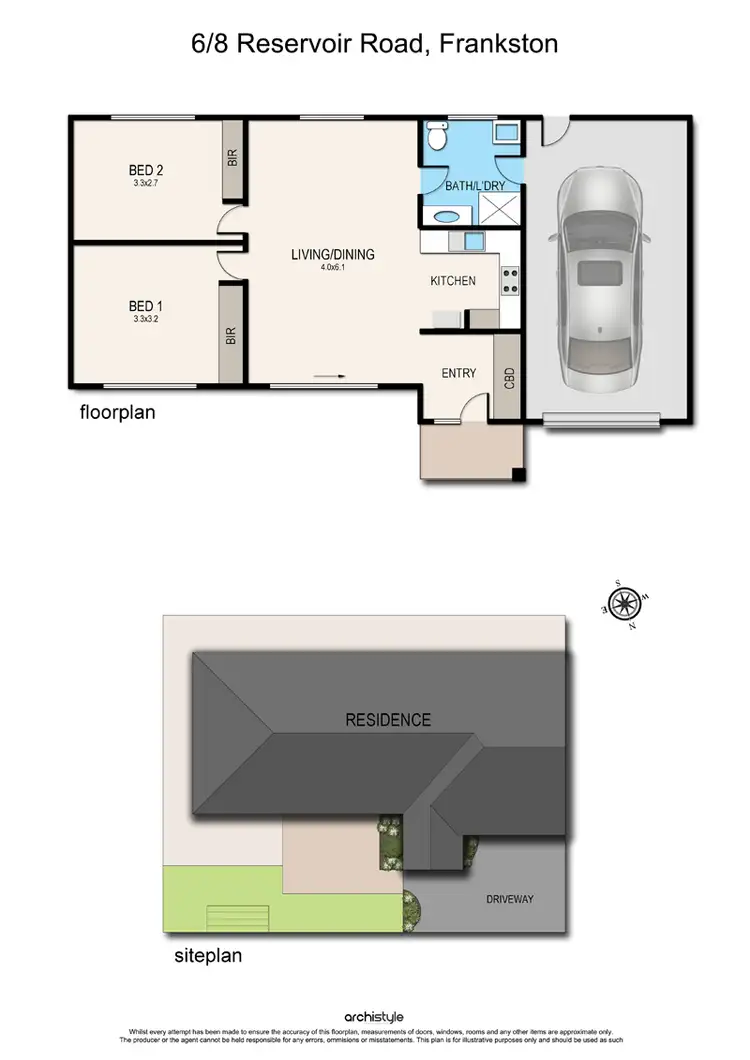 Floorplan of Homely unit listing, 6/8 Reservoir Road, Frankston VIC 3199