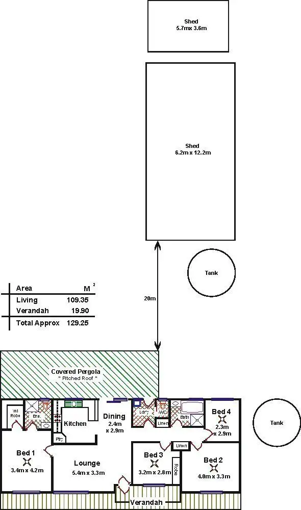 Floorplan of Homely house listing, 46 Borrow Street, Freeling SA 5372
