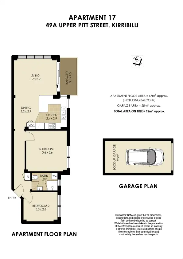 Floorplan of Homely apartment listing, 17/49a Upper Pitt Street, Kirribilli NSW 2061