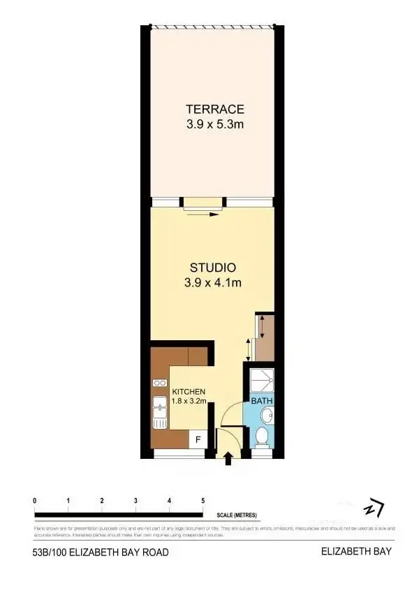 Floorplan of Homely studio listing, B53/100 Elizabeth Bay Road, Elizabeth Bay NSW 2011