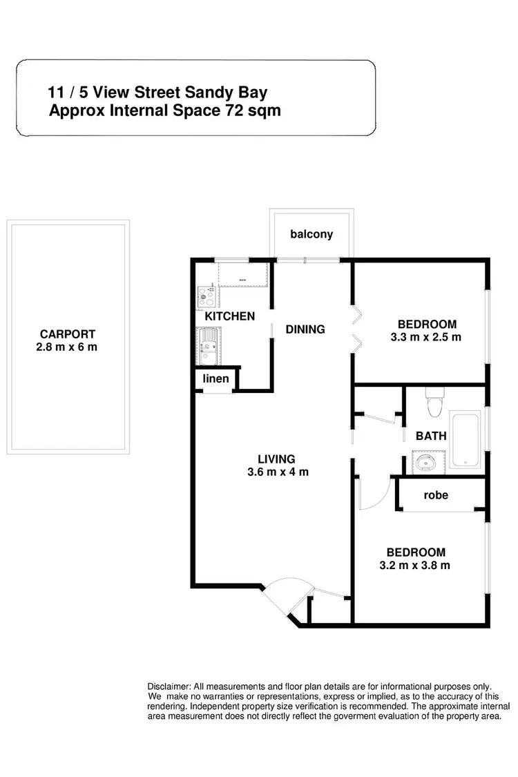 Floorplan of Homely unit listing, 11/7 View Street, Sandy Bay TAS 7005