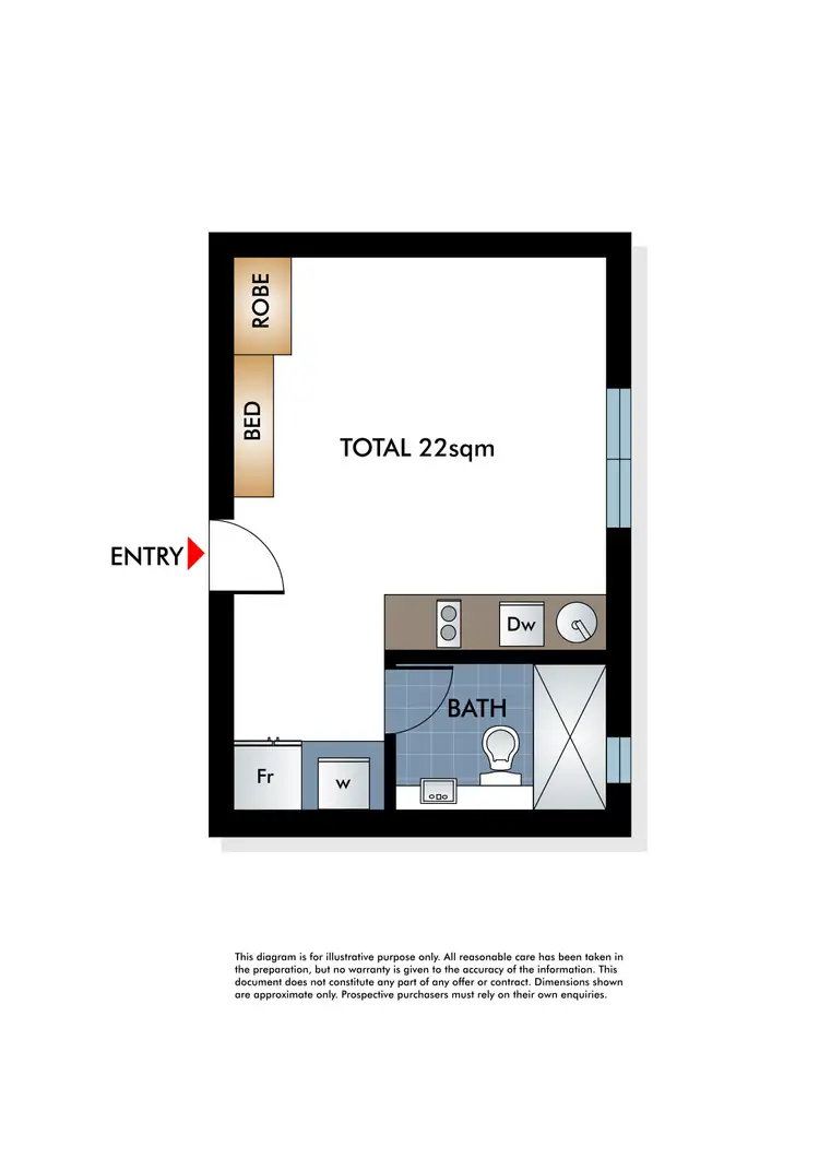 Floorplan of Homely studio listing, 8/126 Ramsgate Avenue, Bondi Beach NSW 2026