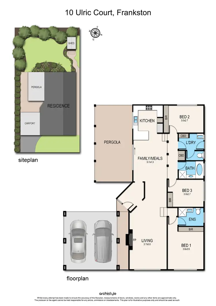 Floorplan of Homely house listing, 10 Ulric Court, Frankston VIC 3199