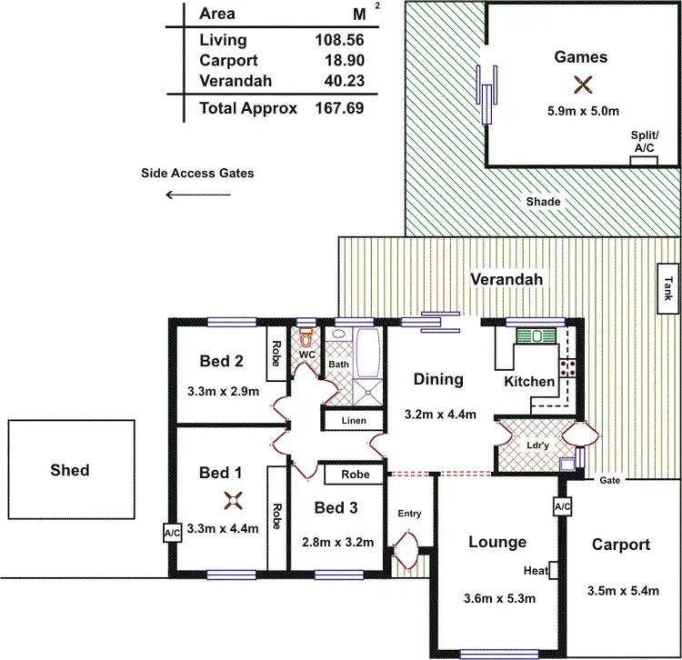 Floorplan of Homely house listing, 1 Commodore Parade, Andrews Farm SA 5114