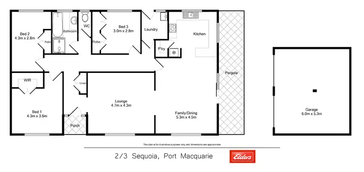 Floorplan of Homely villa listing, 2/3 Sequoia Place, Port Macquarie NSW 2444