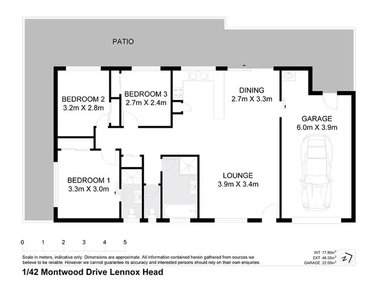 Floorplan of Homely semi-detached listing, 1/42 MONTWOOD DRIVE, Lennox Head NSW 2478
