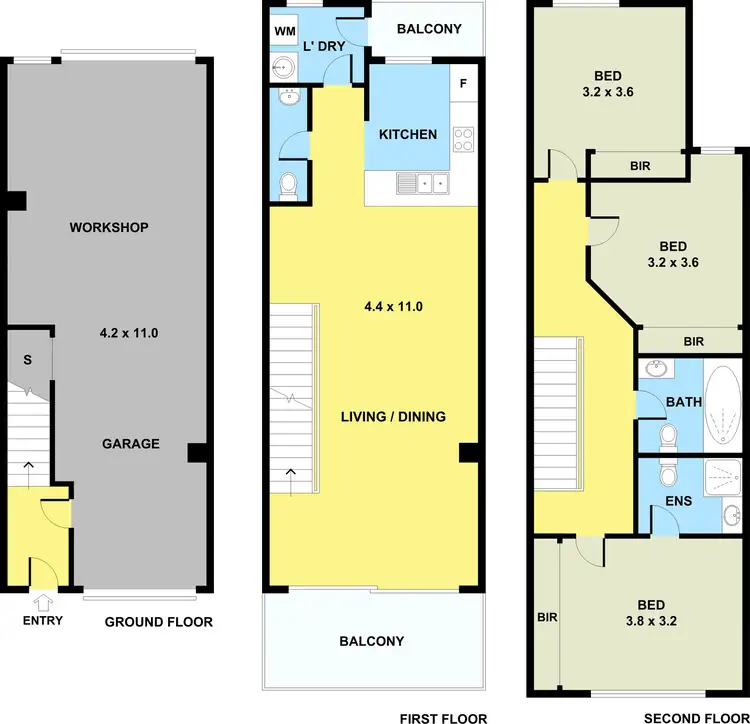 Floorplan of Homely townhouse listing, 50 Village Way, Maribyrnong VIC 3032