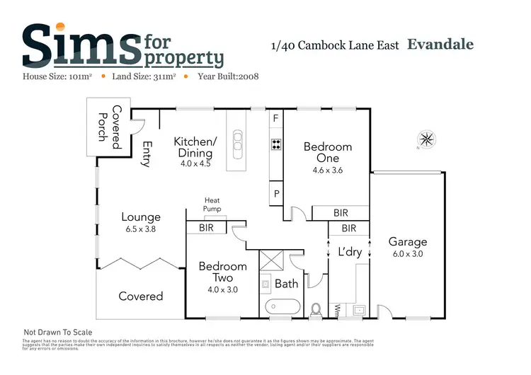 Floorplan of Homely unit listing, 1/40 Cambock Lane, Evandale TAS 7212