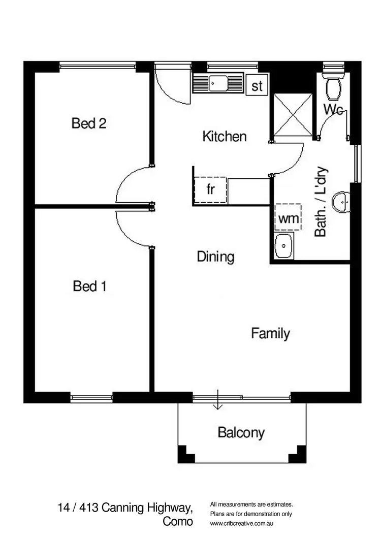 Floorplan of Homely apartment listing, 14/413 Canning Highway, Como WA 6152