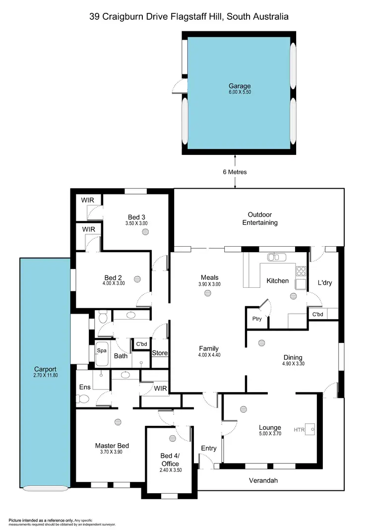 Floorplan of Homely house listing, 39 Craigburn Drive, Flagstaff Hill SA 5159