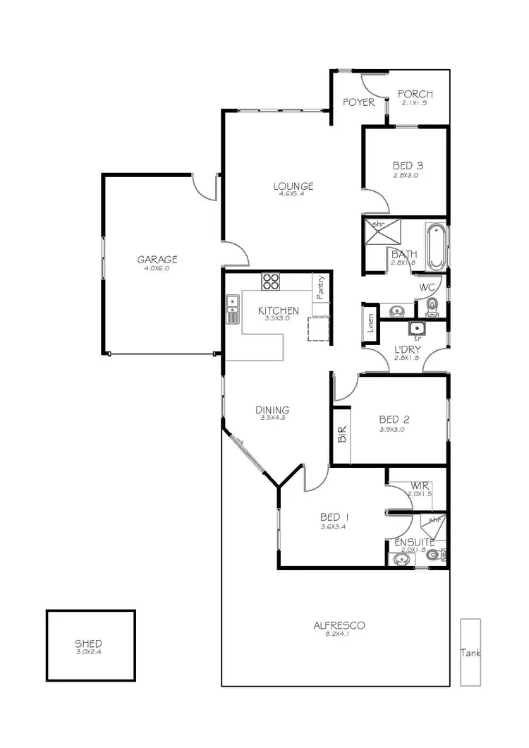 Floorplan of Homely unit listing, 1/3-5 Pelican Court, Port Lincoln SA 5606