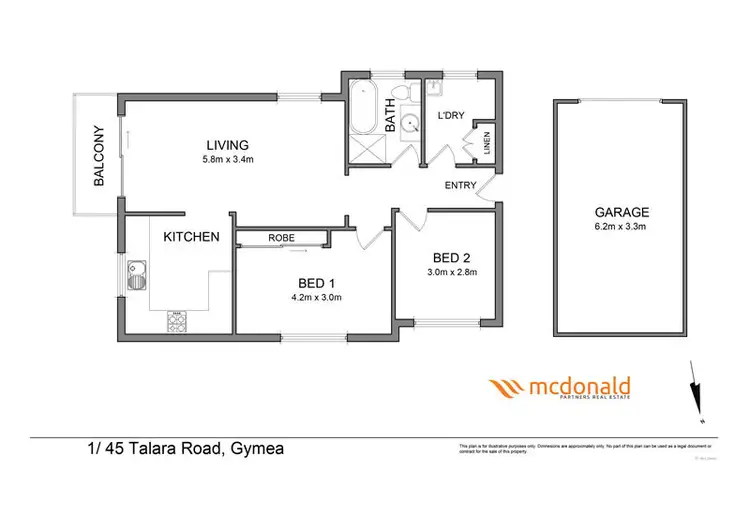 Floorplan of Homely unit listing, 1/45 Talara Road, Gymea NSW 2227