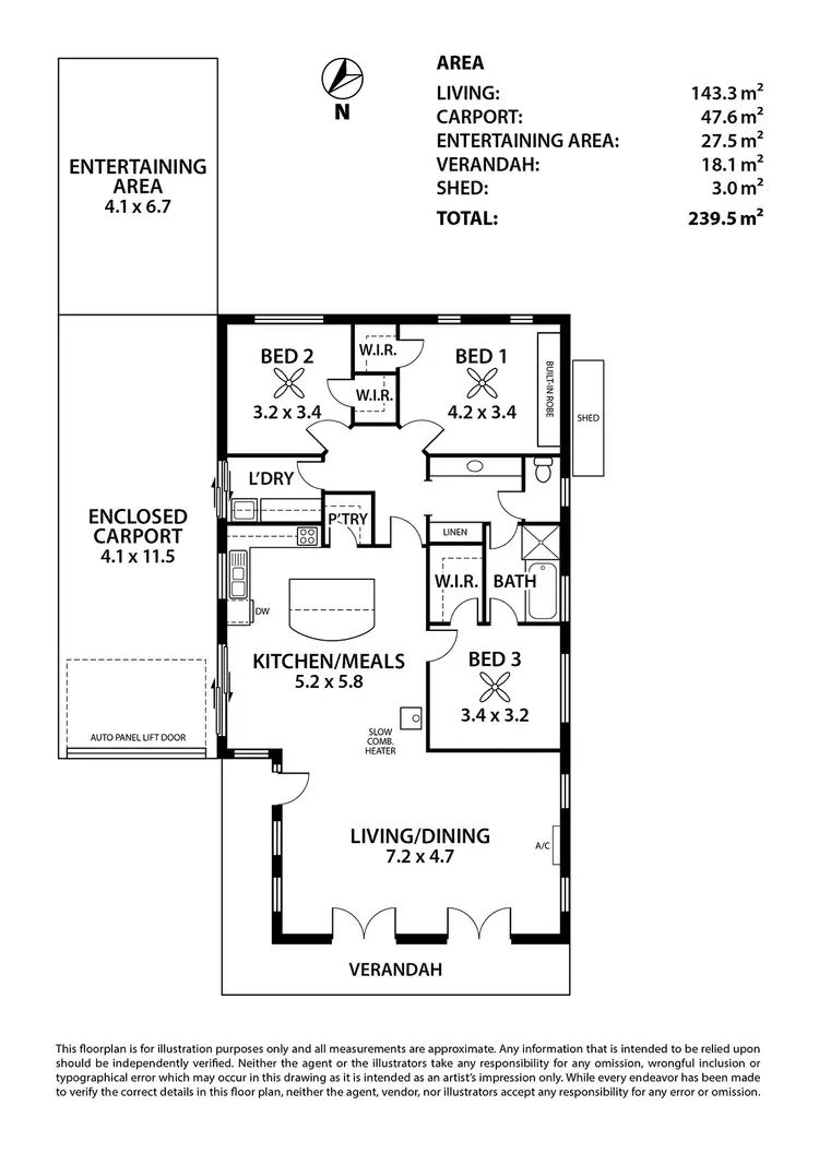 Floorplan of Homely house listing, 3 Oak Drive, Oakbank SA 5243