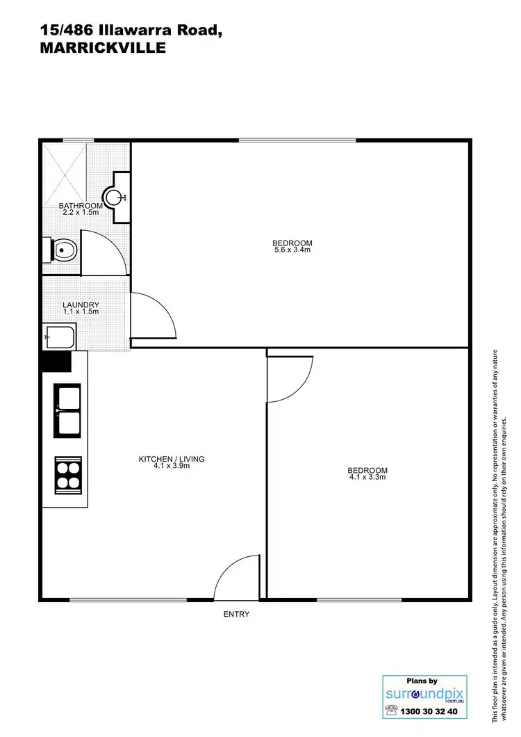 Floorplan of Homely apartment listing, 15/486 Illawarra Road, Marrickville NSW 2204