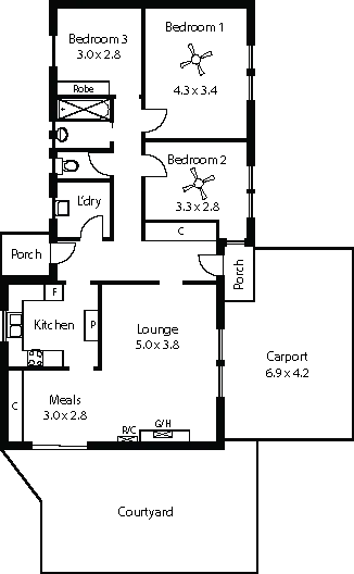 Floorplan of Homely house listing, 3 Gordon Street, Kurralta Park SA 5037