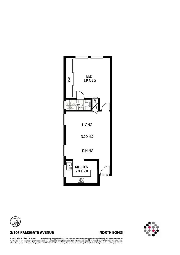 Floorplan of Homely apartment listing, 3/107 Ramsgate Avenue, North Bondi NSW 2026