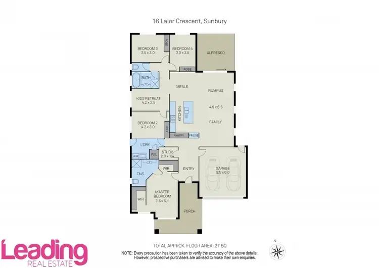 Floorplan of Homely house listing, 16 Lalor Crescent, Sunbury VIC 3429