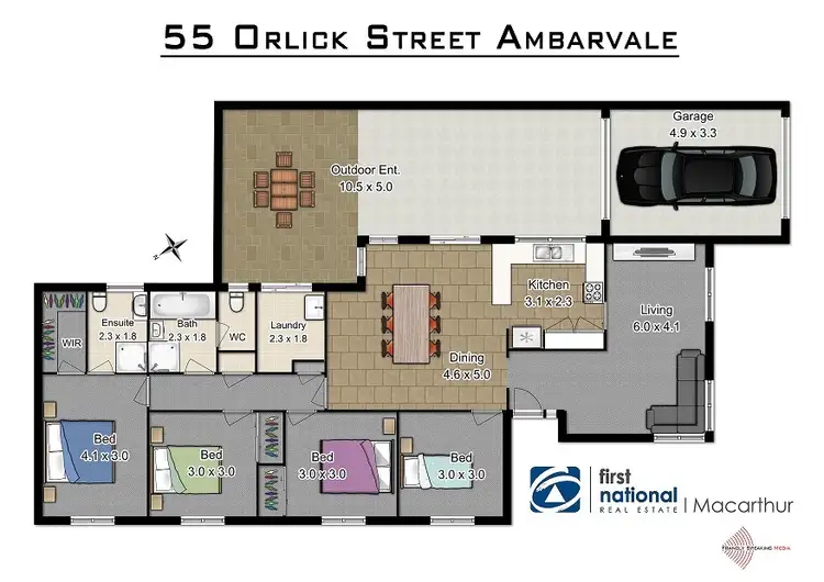Floorplan of Homely house listing, 55 Orlick Street, Ambarvale NSW 2560
