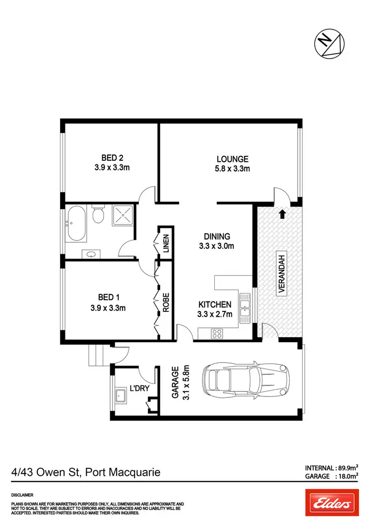 Floorplan of Homely villa listing, 4/43 Owen Street, Port Macquarie NSW 2444