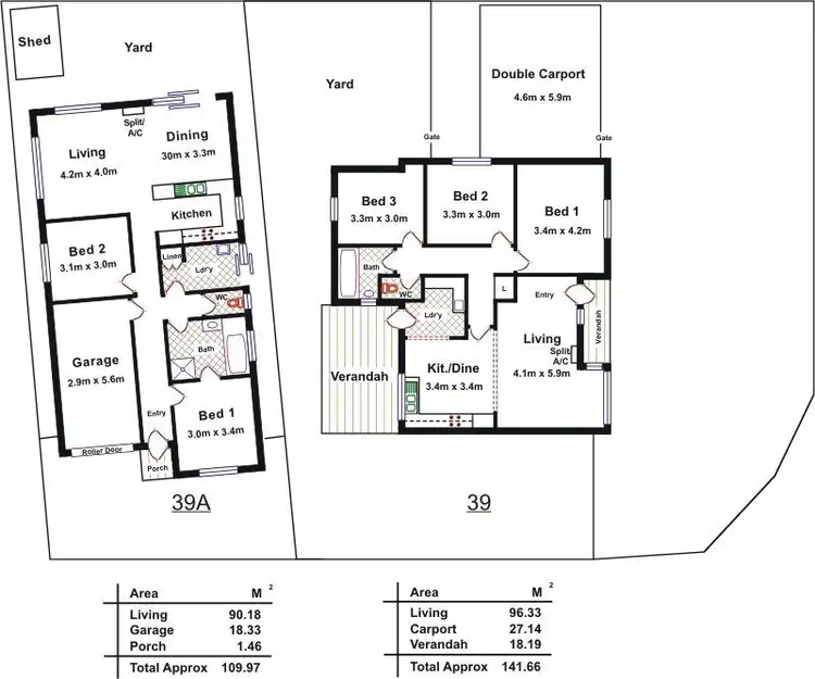 Floorplan of Homely house listing, 39 & 39A Davison Crescent, Smithfield Plains SA 5114
