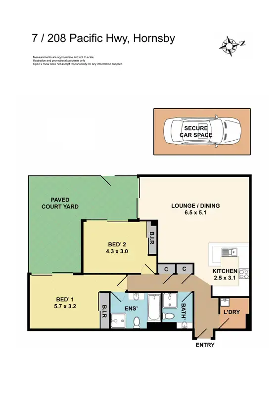 Floorplan of Homely unit listing, 7/208 Pacific Highway, Hornsby NSW 2077