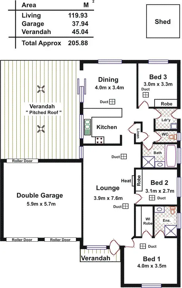 Floorplan of Homely house listing, 7 Gerlach Grove, Evanston Park SA 5116