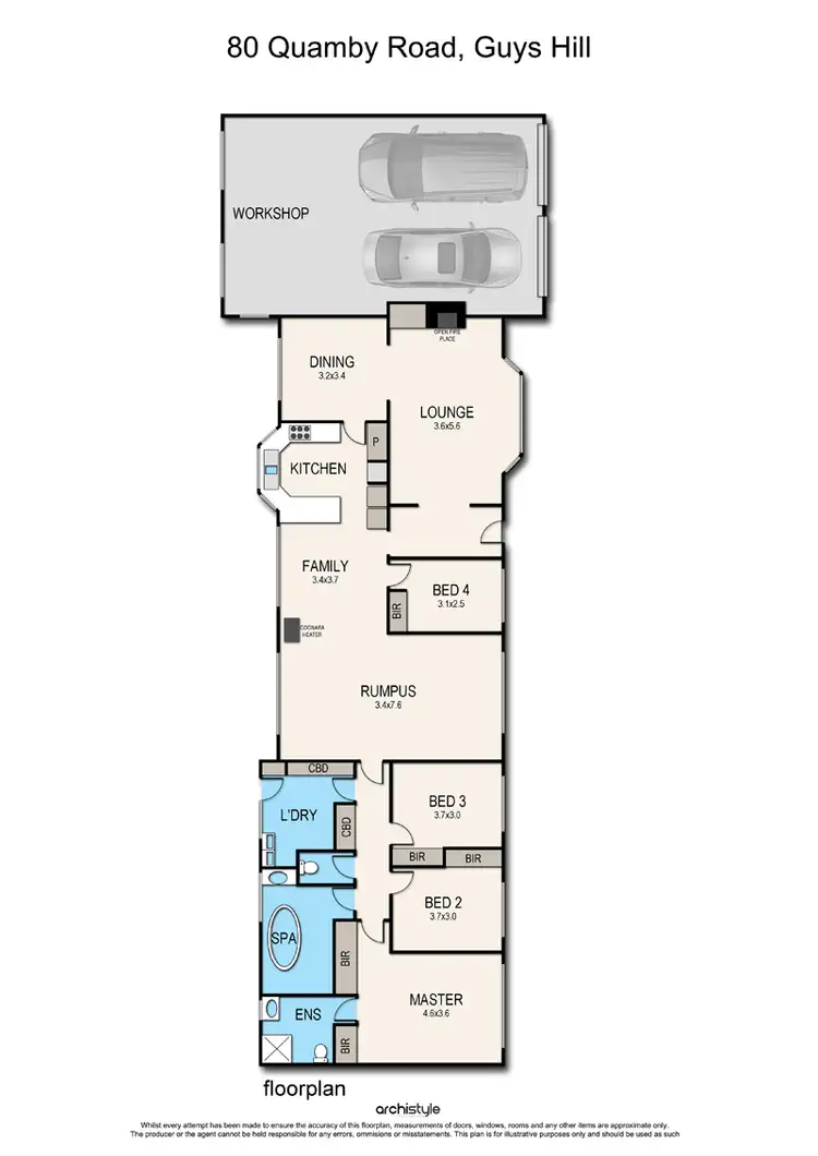 Floorplan of Homely house listing, 80 Quamby Road, Guys Hill VIC 3807