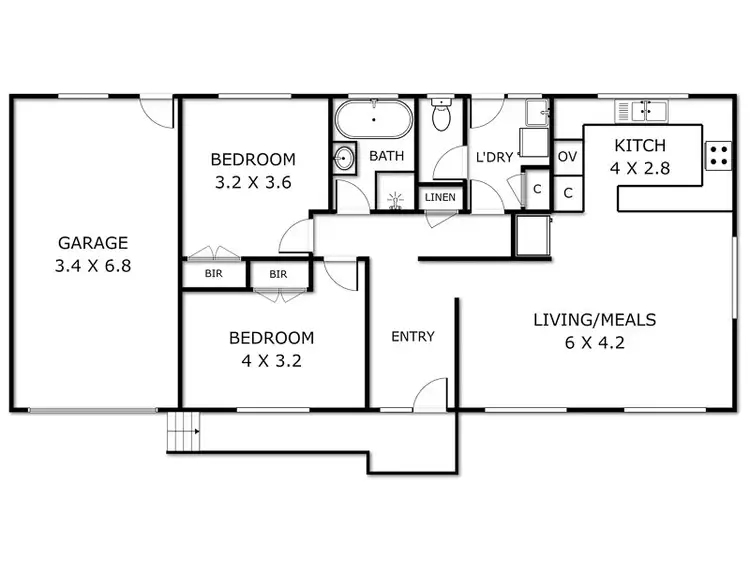 Floorplan of Homely unit listing, 1/7 Timins Street, Sunbury VIC 3429