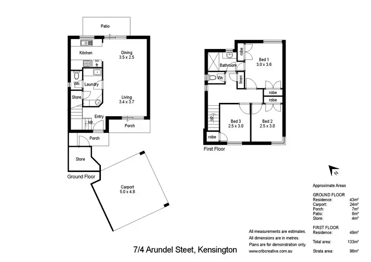 Floorplan of Homely townhouse listing, 7/4 Arundel Street, Kensington WA 6151